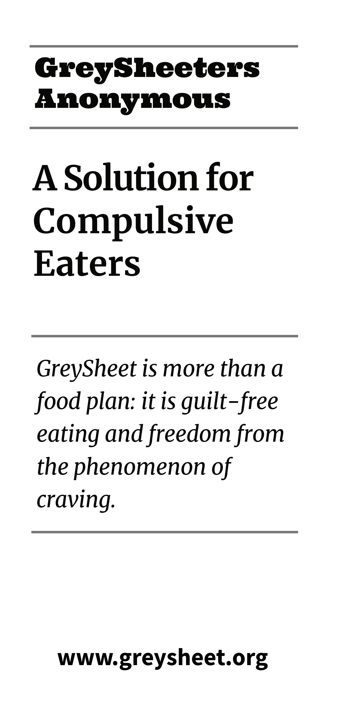 A Solution for Compulsive Eaters A4