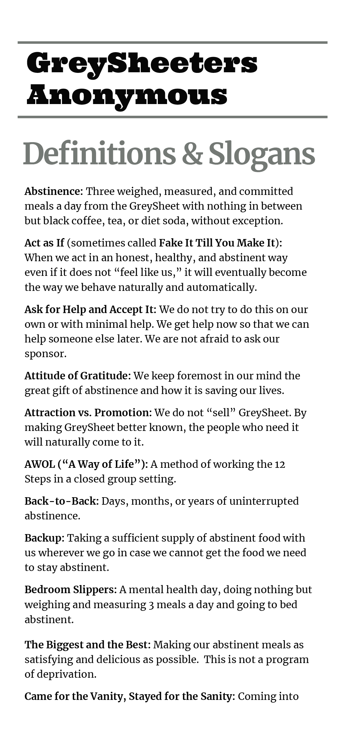 Definitions and Slogans A4 folded