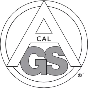 Original CAL seal, the letters "GSA" inside a circle with the letters "CAL" on the crossbar of the A.