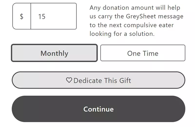 screenshot of GiveLively donation page for GSAWS, showing a $15 monthly donation